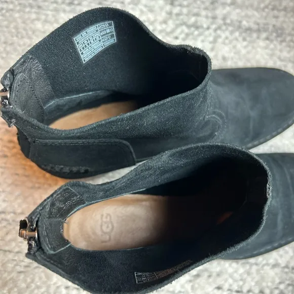 Ugg Women’s Suede Bandara Leather Zip-Up Ankle Boots Booties