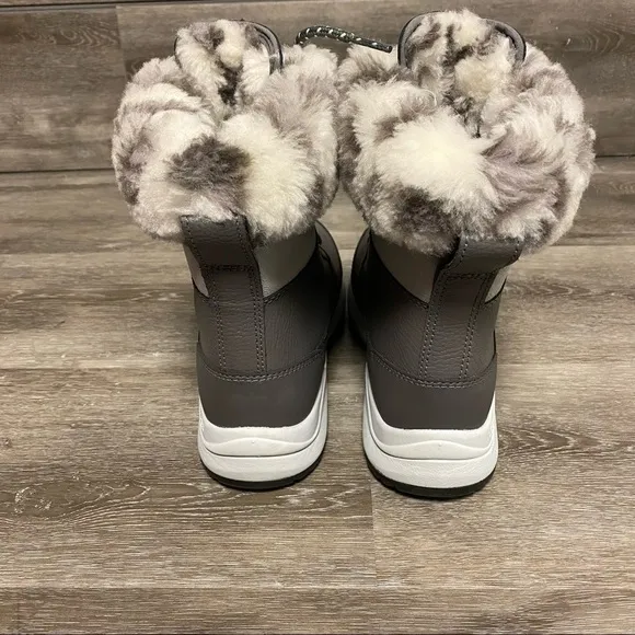 UGG | Zaylee Leopard Waterproof Charcoal Snow Boots NEW