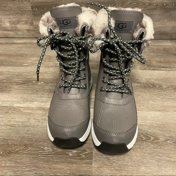 UGG | Zaylee Leopard Waterproof Charcoal Snow Boots NEW