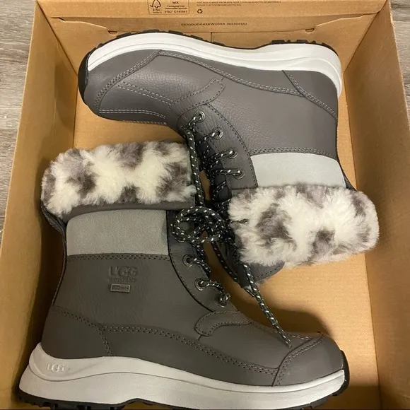 UGG | Zaylee Leopard Waterproof Charcoal Snow Boots NEW