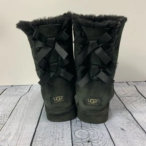 UGG Australia black bow tie boots