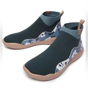 UIN Women's Shoes High Top Knitted Boots Sneaker (Belle De Nuit-agate Green)133