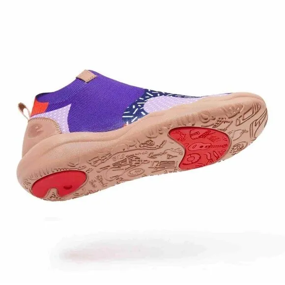 UIN Women's Shoes High Top Knitted Boots Sneaker (Endless Purple Pursuit)
