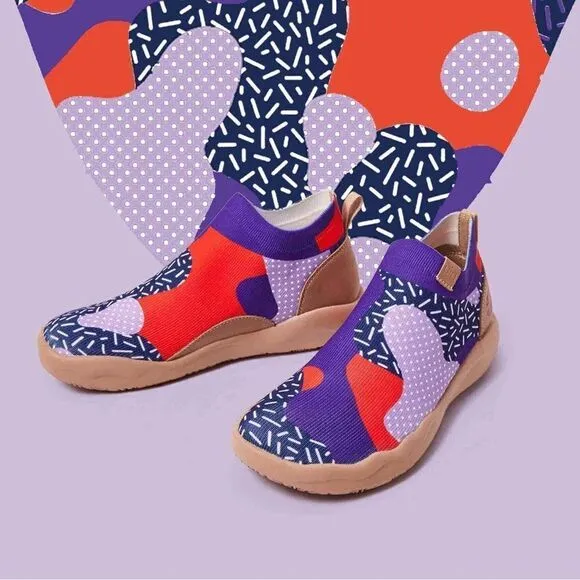 UIN Women's Shoes High Top Knitted Boots Sneaker (Endless Purple Pursuit)