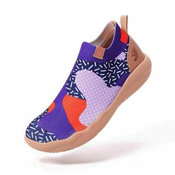 UIN Women's Shoes High Top Knitted Boots Sneaker (Endless Purple Pursuit)