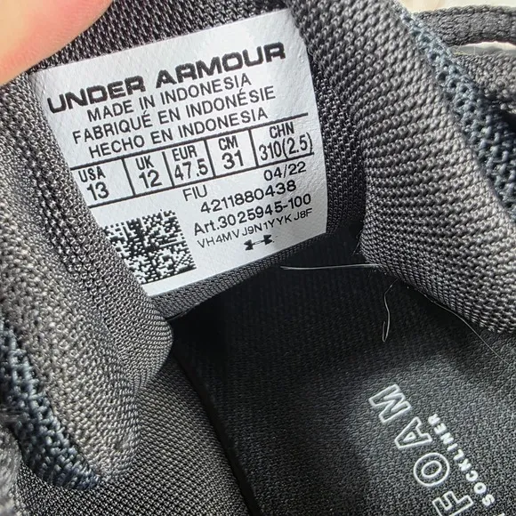 Under Armour Charged Pursuit 3 Running‎ Shoes Lightweight Gray White Mens 13