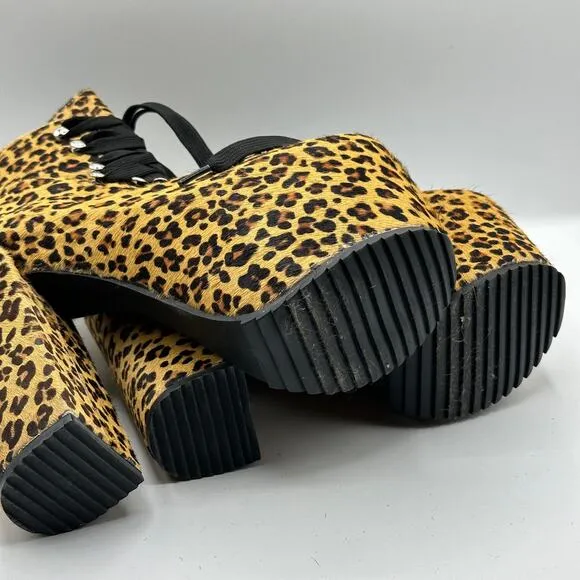 UNIF Hellbound Leopard Calf Hair Platform Booties