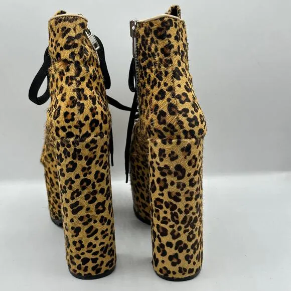 UNIF Hellbound Leopard Calf Hair Platform Booties
