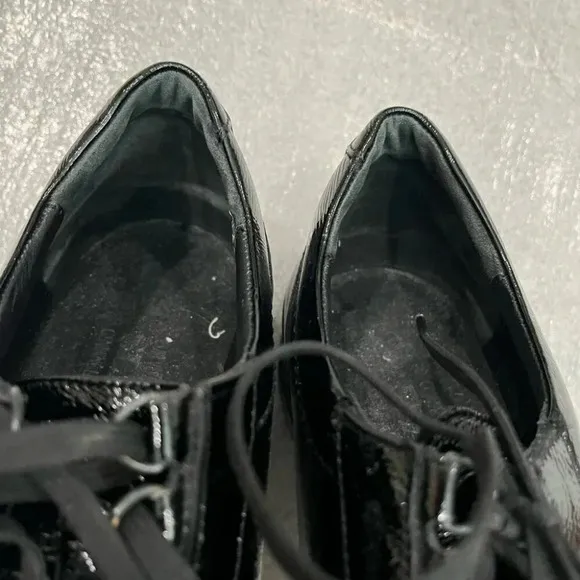 [US8]Mephisto Black Patent Leather Lace Up Comfort Shoes Sneakers-Made in France