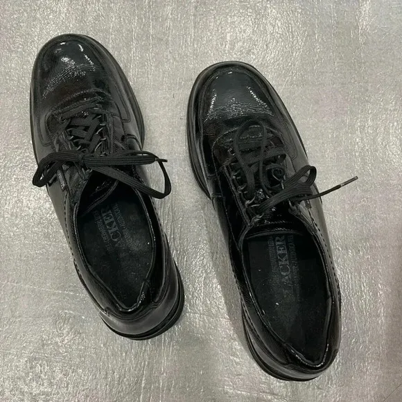 [US8]Mephisto Black Patent Leather Lace Up Comfort Shoes Sneakers-Made in France