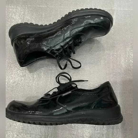 [US8]Mephisto Black Patent Leather Lace Up Comfort Shoes Sneakers-Made in France