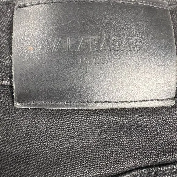 Valabasas Fury Black Stacked Distressed Flare Jeans Streetwear Grunge Size 34x36