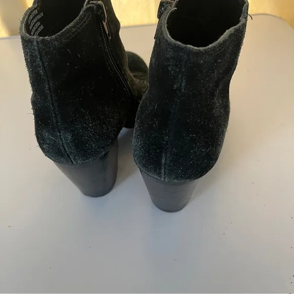 Van Velze &amp; Smith Cullinan Leather Suede Distressed Heeled Ankle Boots Black 7
