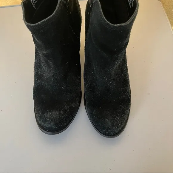 Van Velze &amp; Smith Cullinan Leather Suede Distressed Heeled Ankle Boots Black 7