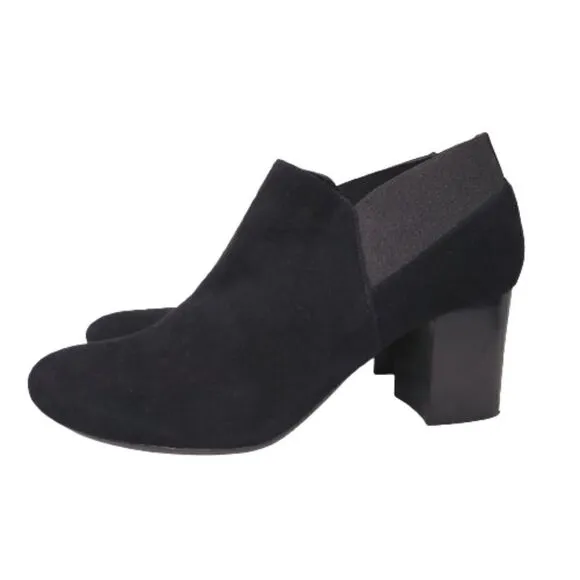 VANELi Black Suede Elastic Ankle Booties Size 11 WIDE