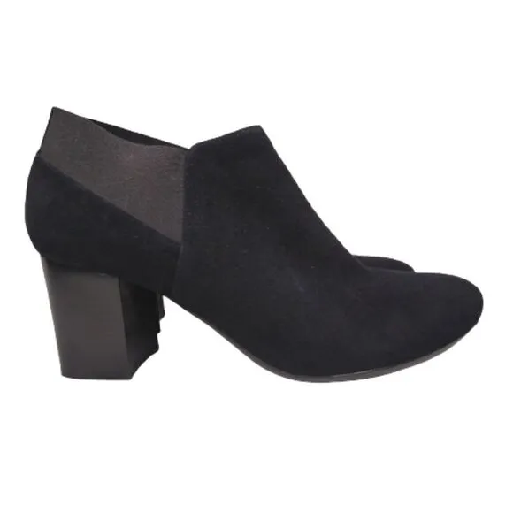 VANELi Black Suede Elastic Ankle Booties Size 11 WIDE
