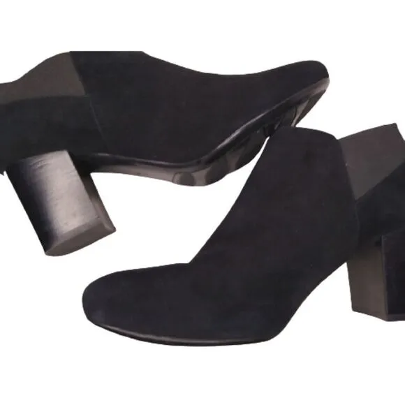 VANELi Black Suede Elastic Ankle Booties Size 11 WIDE