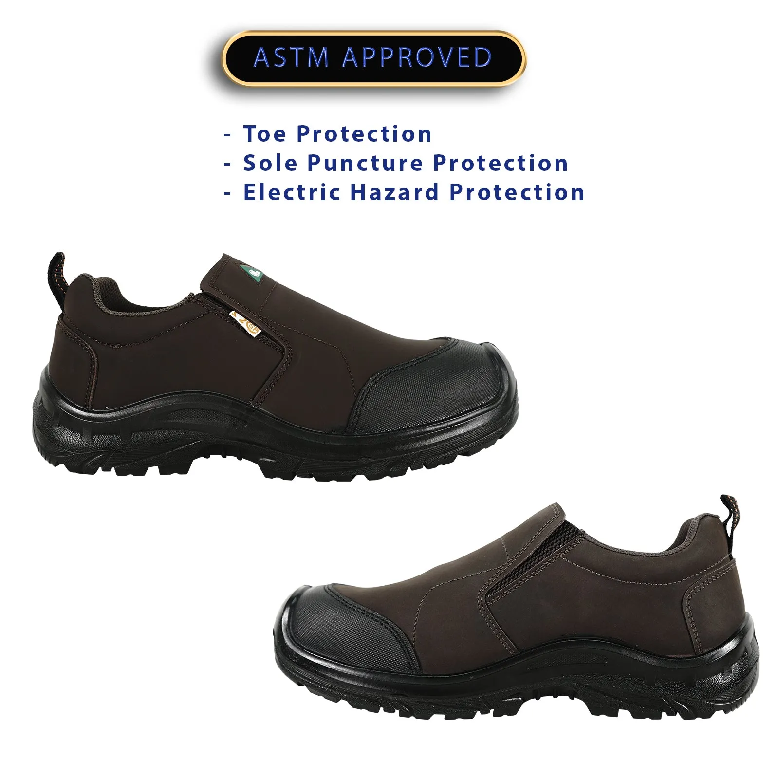 VANGELO Men Work Safety Shoe HELMUT-4 CSA Certified Steel Toe Protection Brown