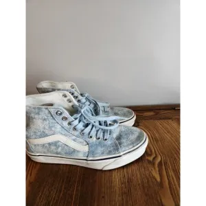 Vans Denim Destroy Womens sz 6 Shoes Tapered Blue Wash Sneaker Sk8-H Top Casual