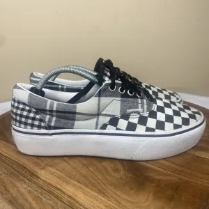 Vans Era Checkerboard Plaid Womens Black And White Size 8.5 Platform Shoes