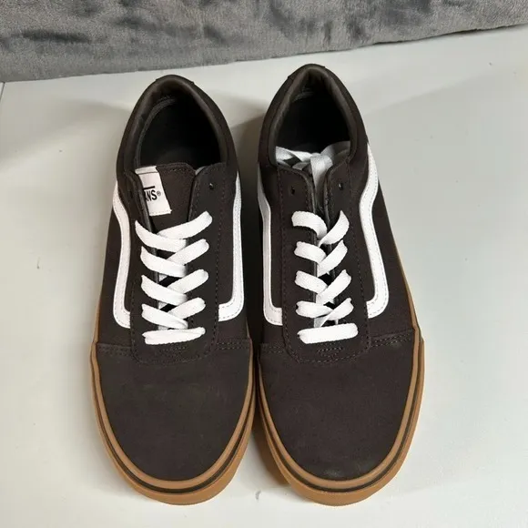 Vans Ward Low-Top Skate‎ Sneakers Brown Gum Sole Casual Shoes Kids Size 6