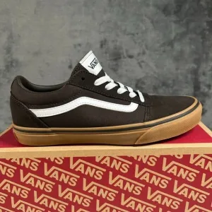 Vans Ward Low-Top Skate‎ Sneakers Brown Gum Sole Casual Shoes Kids Size 6