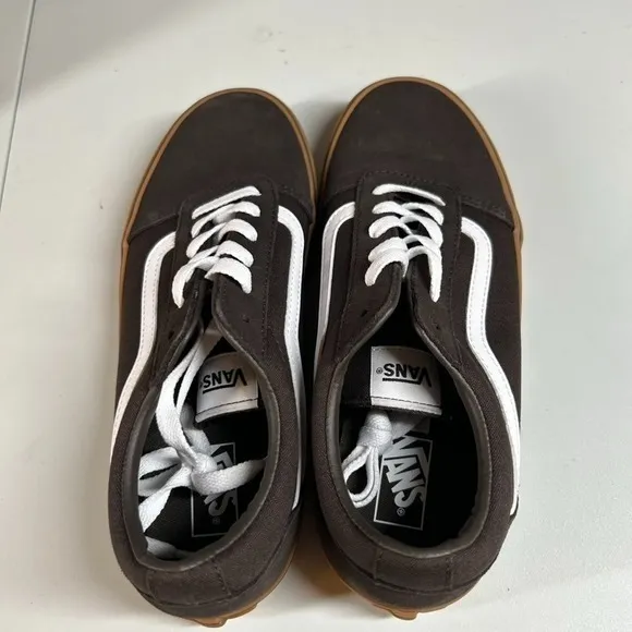 Vans Ward Low-Top Skate‎ Sneakers Brown Gum Sole Casual Shoes Kids Size 6