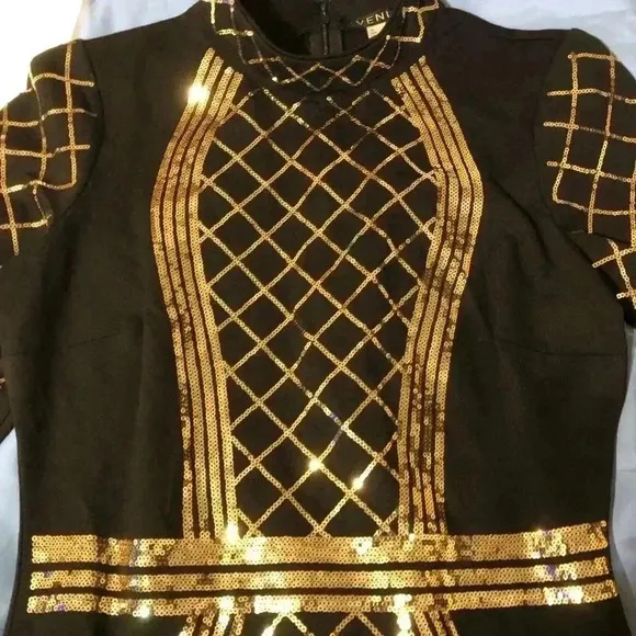 ⭐️🖤Venus Black and Gold Sequin Bodycon Dress ⭐️🖤