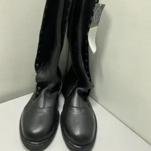 Verillas Men's Ares Knee-High Boots – Size 12 – Black – Lace-Up with Side Zip