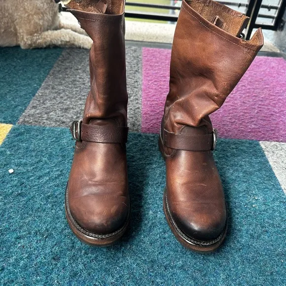 Veronica Frye Brown Leather Boots