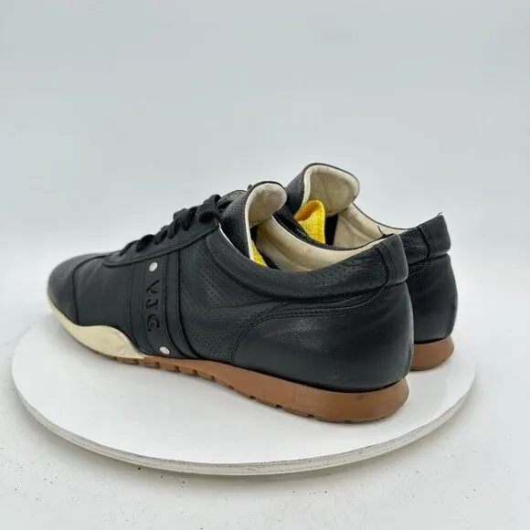 Versace Jeans Couture Men Size EU 43 US 10 Black Leather Lace Up Casual Shoes