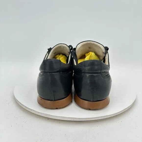 Versace Jeans Couture Men Size EU 43 US 10 Black Leather Lace Up Casual Shoes