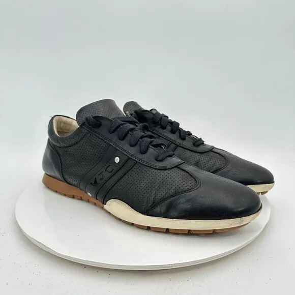 Versace Jeans Couture Men Size EU 43 US 10 Black Leather Lace Up Casual Shoes