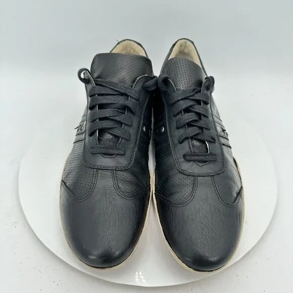 Versace Jeans Couture Men Size EU 43 US 10 Black Leather Lace Up Casual Shoes