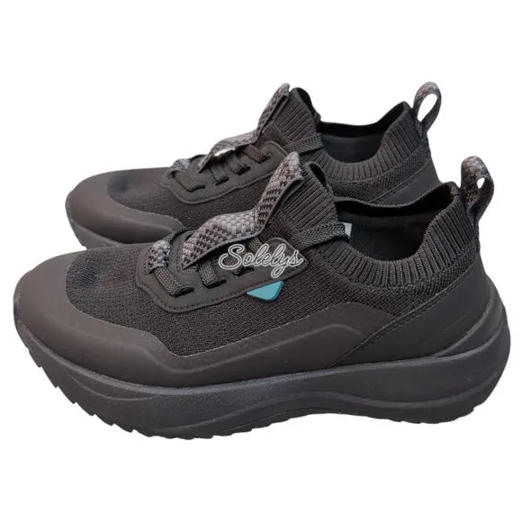 Vessi Stormburst Black Low Top Black Waterproof Dyma-Tex Knit Sneaker Womens 5