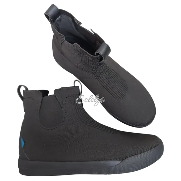 Vessi Weekend Chelsea Asphalt Black on Black DymaTex Knit Waterproof Boot Men 11