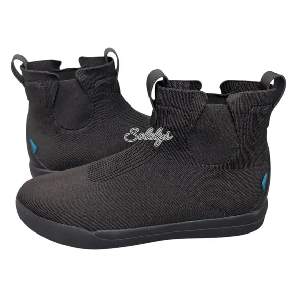 Vessi Weekend Chelsea Asphalt Black on Black DymaTex Knit Waterproof Boot Men 11