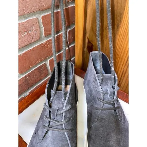 Vince Abe Sport Grey Charcoal Suede Chukka Lace Up Ankle Shoes/Boots Men…