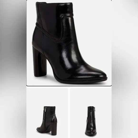 Vince Camuto Epandra Bootie WomenAnkle Boots Shoes Leather Black NWOT