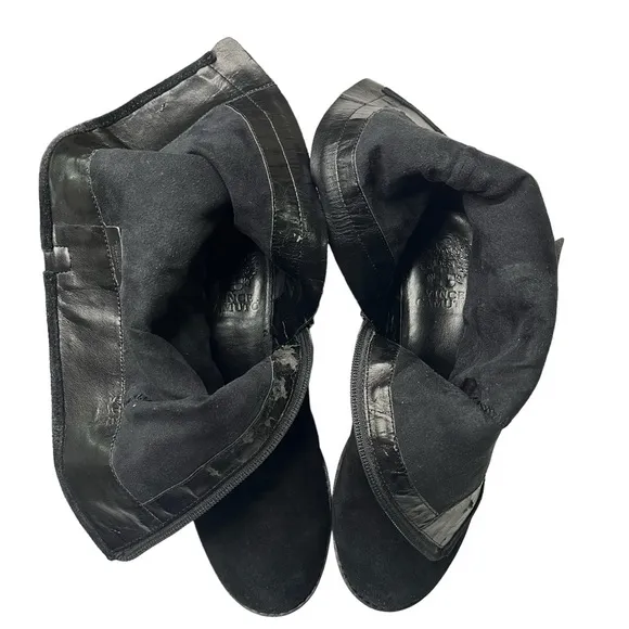 Vince Camuto Witty 2 Black Leather Snake Embossed Moto Boots Womens‎ Size 6.5