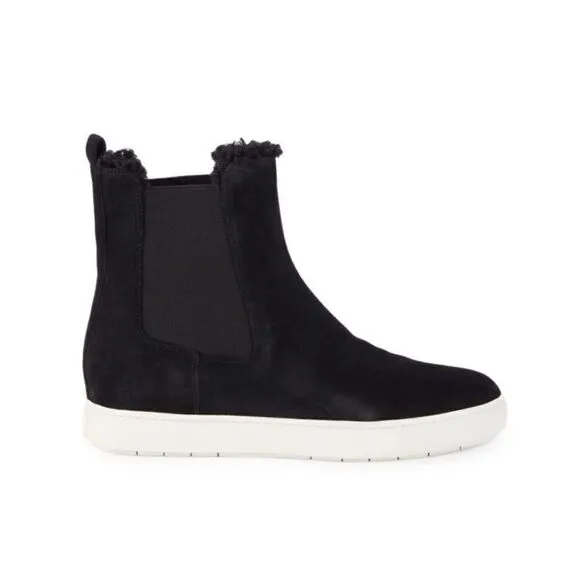 VINCE Norman 2 Suede &amp; Faux Fur-Lined Boots in Black NWOB Size 7 1/2