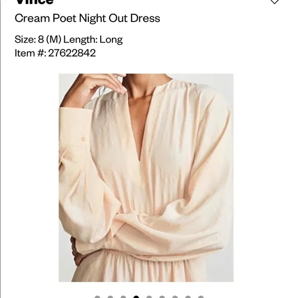 Vince Women’s Fall Cream Gorgeous Maxi Dress Size 8