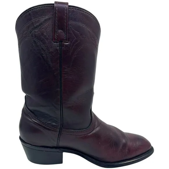 Vintage Acme Mens Cowboy Burgundy Boots Leather sz. 8.5D Style 8512 USA Preowned