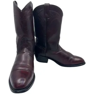 Vintage Acme Mens Cowboy Burgundy Boots Leather sz. 8.5D Style 8512 USA Preowned