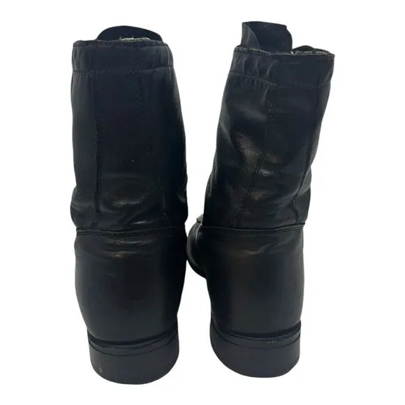 Vintage ACME Women’s Cowboy Kiltie Boots Lace Up Black Leather 6.5M USA Made