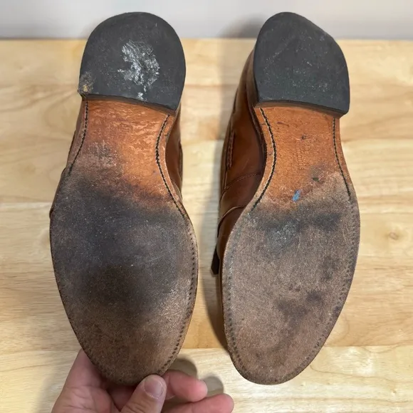 Vintage Allen Edmonds Cody Mens Size 9D Brown Leather Tassel Dress Shoes Loafers