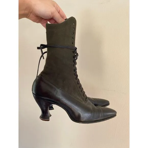 Vintage Antique 1910 Paramount Shoe Co. Lace Up Victorian Edwardian Boots
