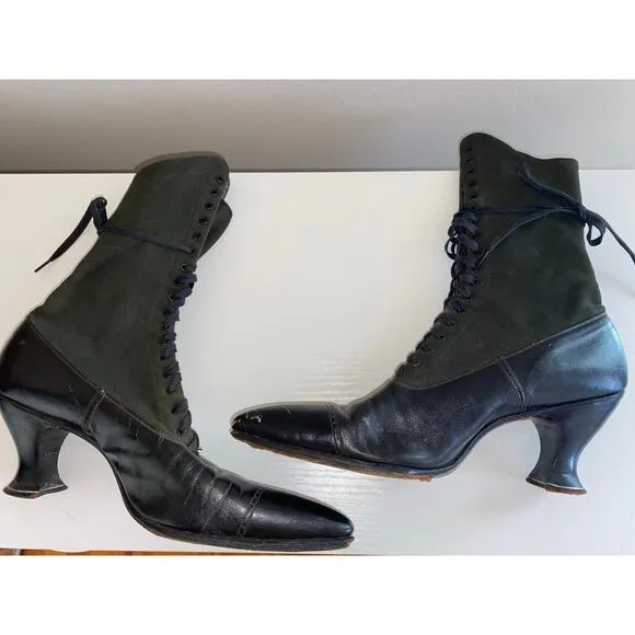 Vintage Antique 1910 Paramount Shoe Co. Lace Up Victorian Edwardian Boots