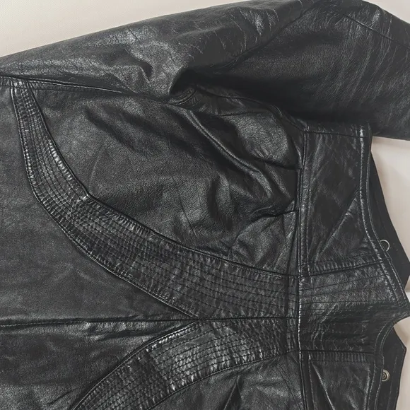 Vintage Black Leather Moto Like Jacket  XS