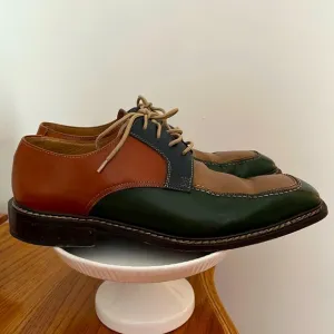 Vintage Italian leather shoes Ciro Schiano Belvedere tri-colored unique shoes